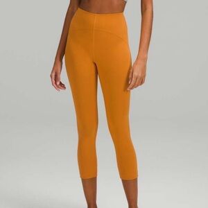lululemon athletica Women's High-Rise Cropped Leggings in Mustard Orange